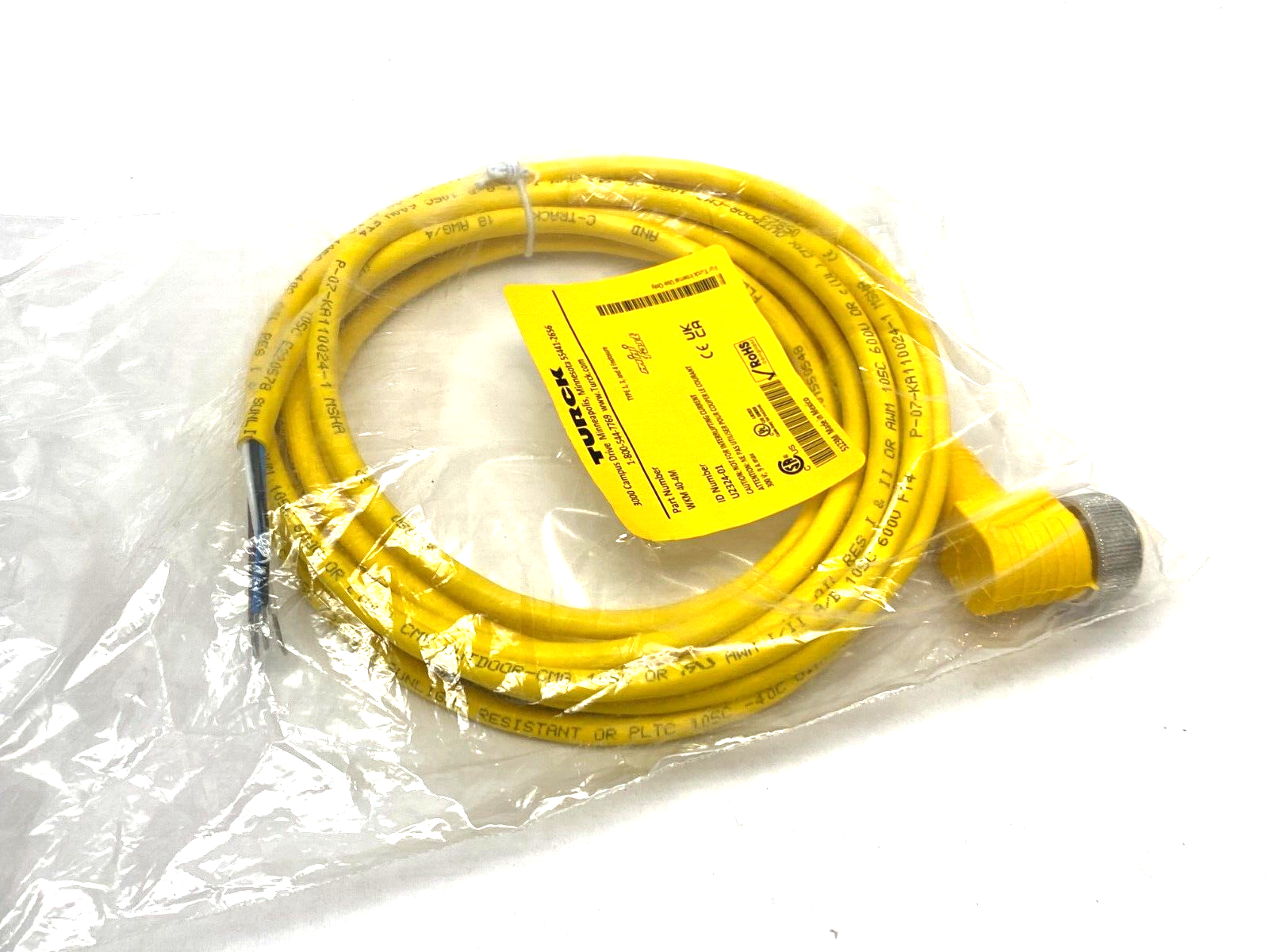 Turck WKM 40-4M Minifast Single Ended Cordset Rt Angle Female 4-Pin U2324-01 - Maverick Industrial Sales