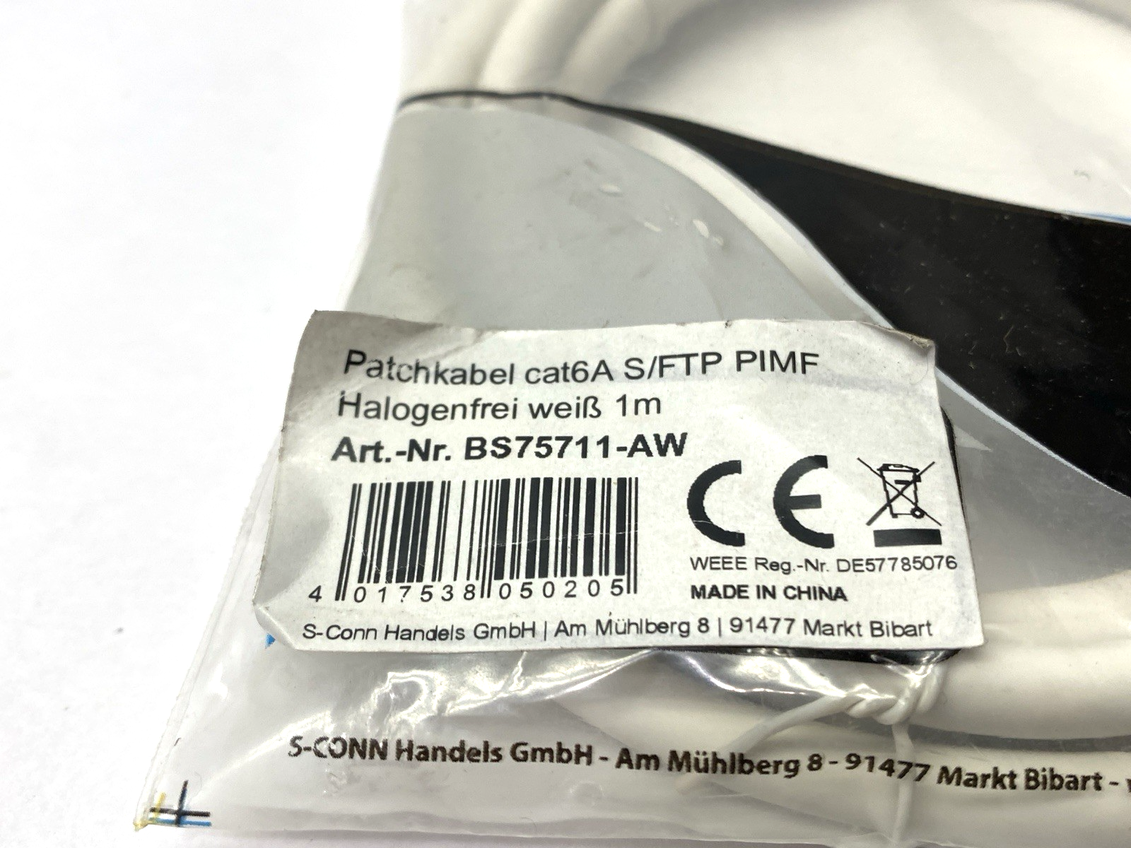 Shiver Peaks BS75711-AW Double Ended Ethernet Cable 1m - Maverick Industrial Sales