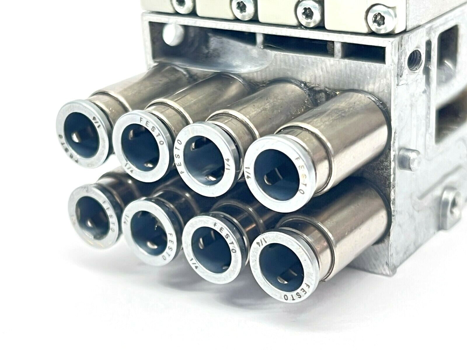 Festo VMPA1-FB-AP-4-1 Pneumatic Base 533352 w/ VMPA1-M1H-M-PI 533342 QTY 4 - Maverick Industrial Sales