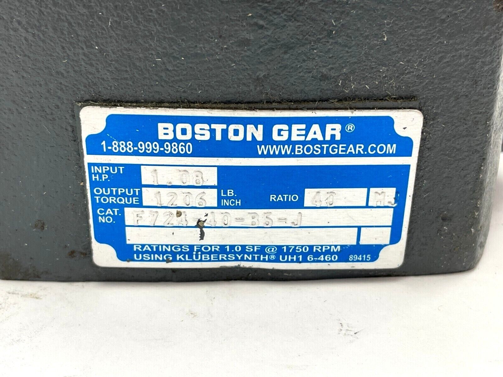 Boston Gear F724-40-B5-J Worm Gear Speed Reducer 5/8' Bore Diameter - Maverick Industrial Sales