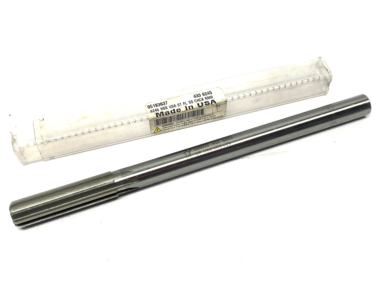 Yankee Reamer 433-0.6245 Chucking Reamer: 0.6245", 9" OAL, 2-1/4" Flute Length - Maverick Industrial Sales