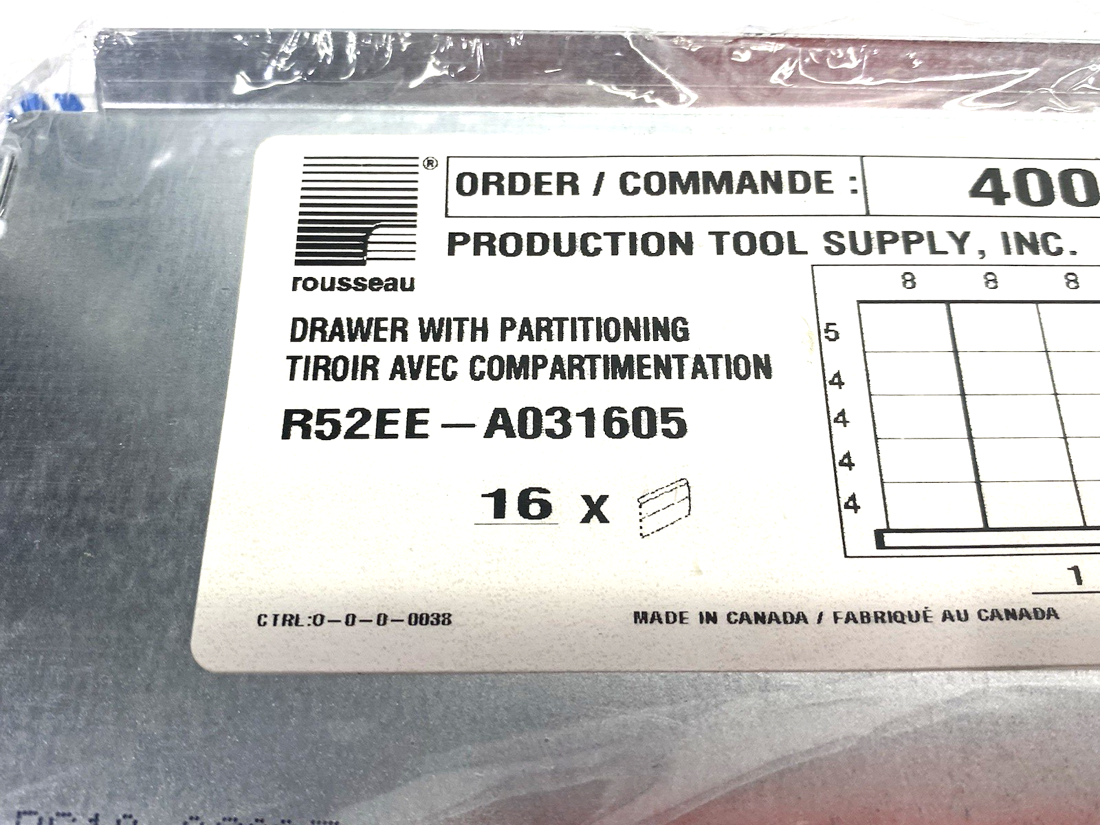 Rousseau R52EE-A031605 Drawer Partitioning PACK OF 16 - Maverick Industrial Sales