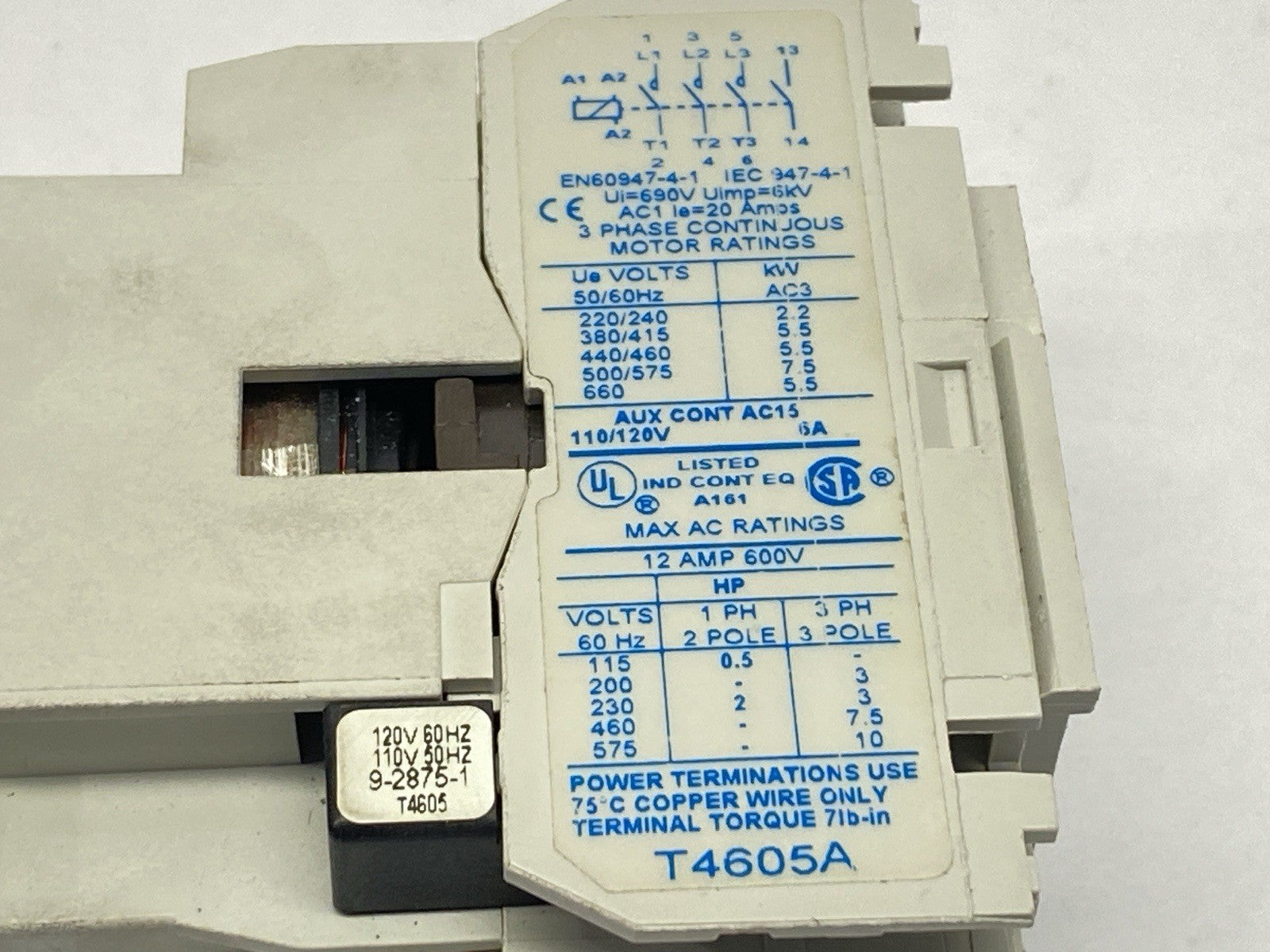 CE15CNS310E | Cutler Hammer Ser B1 Contactor IEC 3-Pole 12A 600V - Used - Maverick Industrial Sales