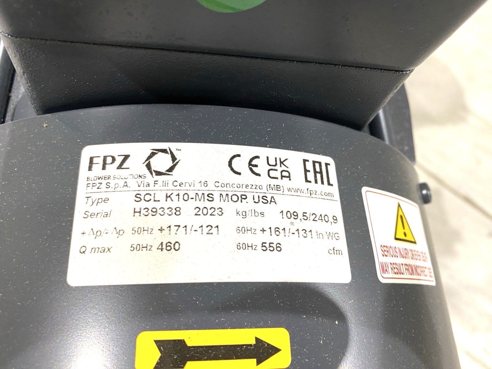 FPZ SCL K10-MS Regenerative Blower 200-460V 20HP - Maverick Industrial Sales
