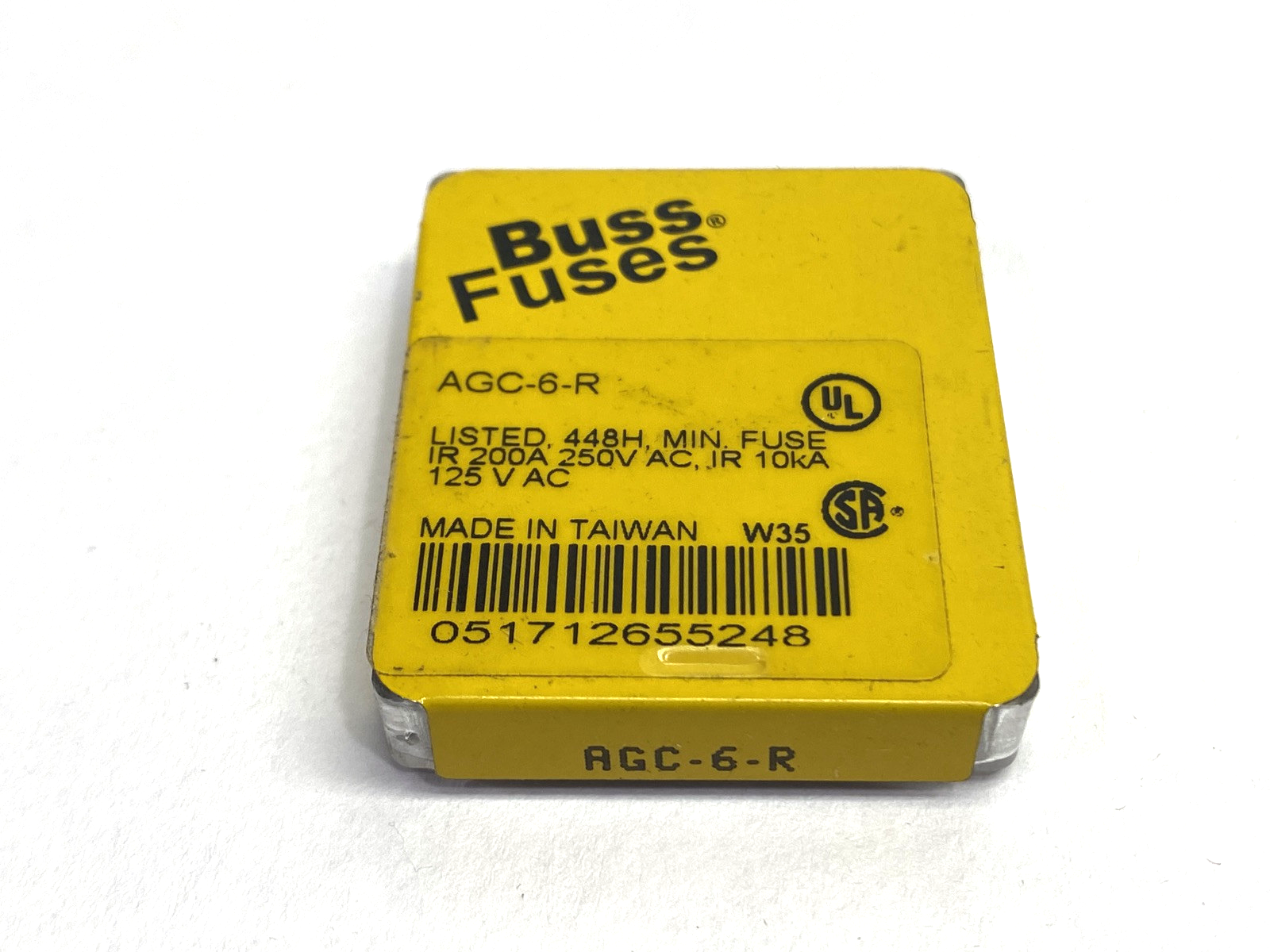 Cooper Bussmann AGC-6-R Miniature Fuse 6A 250VAC PACKAGE OF 5 - Maverick Industrial Sales