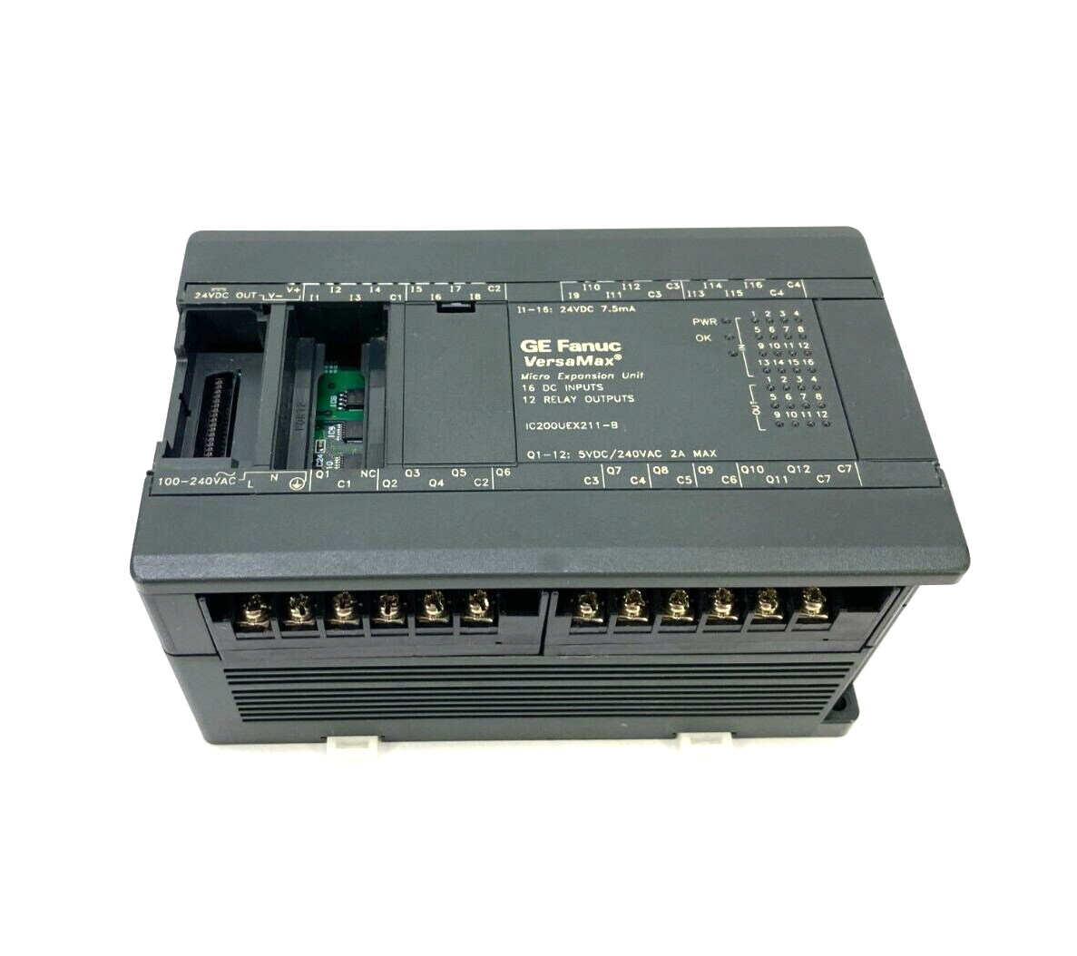 GE Fanuc IC200UEX211-B VersaMax Micro Expansion Unit 16-DC Input 12-Relay Output - Maverick Industrial Sales