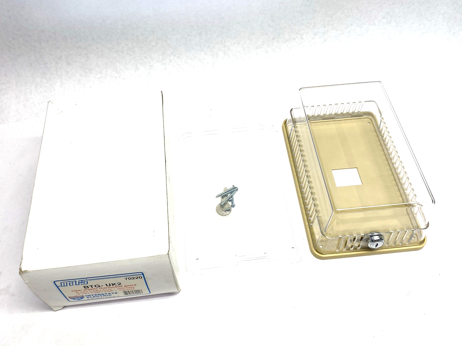 BTG-UK2 | Interstate Electric Locking Thermostat Guard/Cover, Clear, Plastic - New – Open box - Maverick Industrial Sales