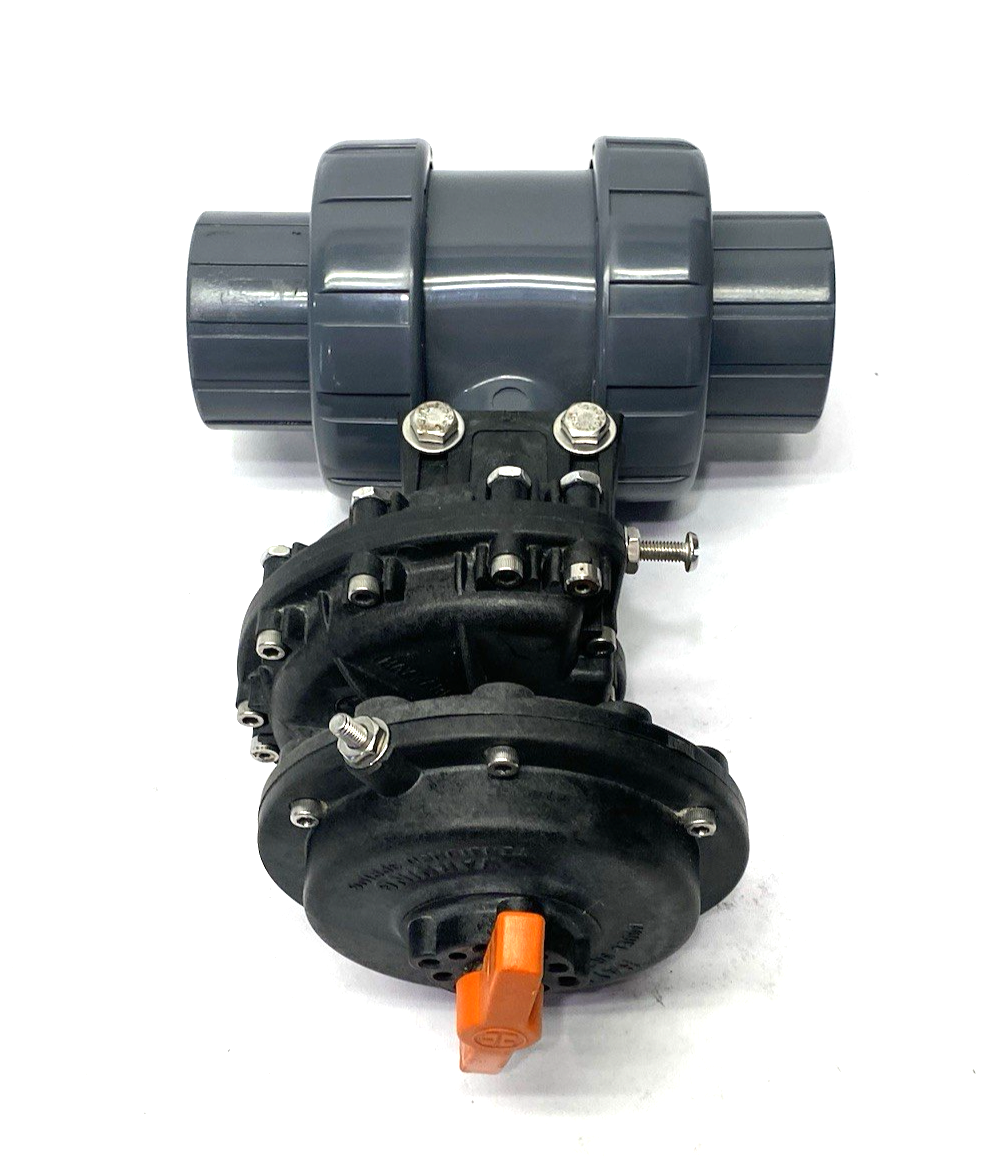 Hayward 1-1/2" True Union Ball Valve PVC, Viton w/ SR3 Spring Return Actuator - Maverick Industrial Sales