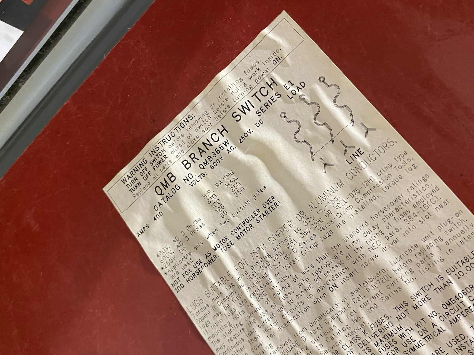 Square D QMB365W Ser. E1 Fusible Panelboard Switch Unit 400A 3-Pole NO FUSES - Maverick Industrial Sales