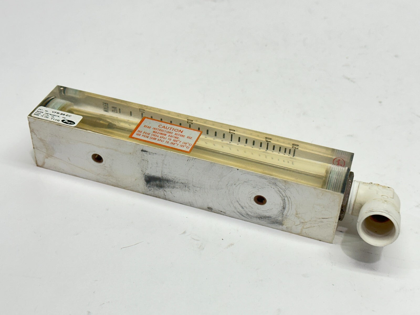 Dwyer VFB-86-EC Flow Meter 4" Scale 0.5-5 GPM Water - Maverick Industrial Sales