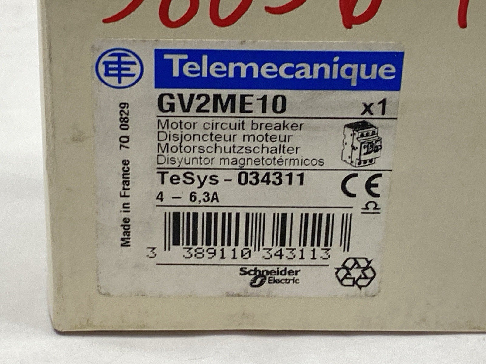 Schneider Electric GV2ME10 Telemecanique Motor Protector Circuit Breaker 4-6,3A - Maverick Industrial Sales