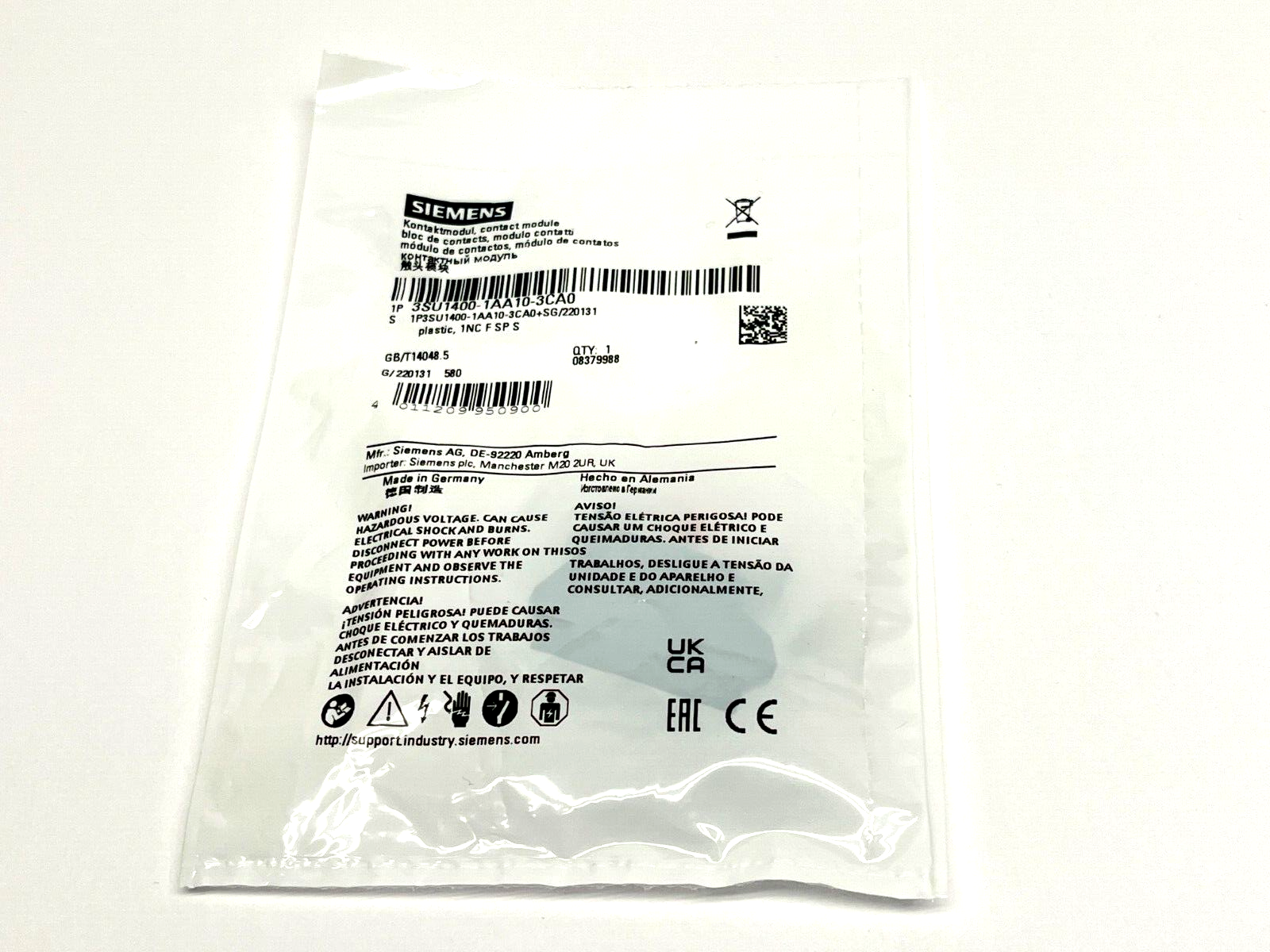 3SU1400-1AA10-3CA0 | Siemens Contact Module - New - Maverick Industrial Sales