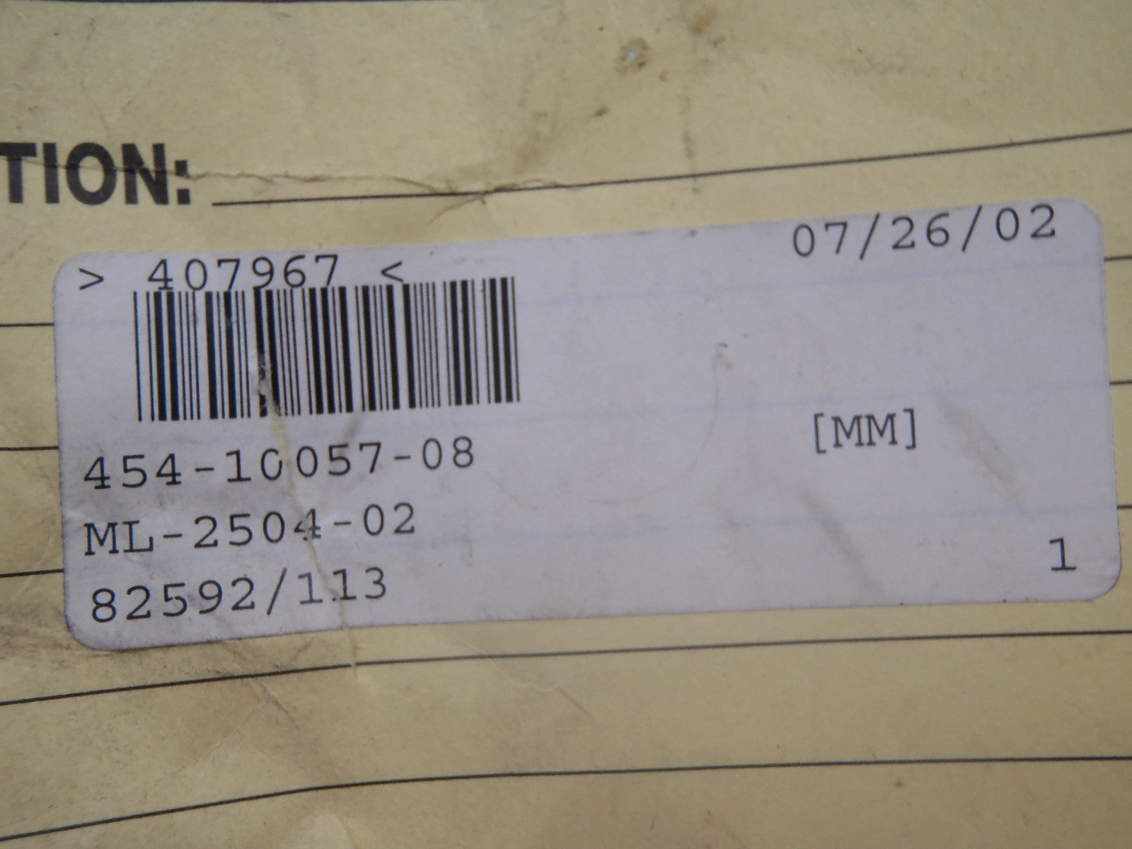 Milco 454-10057-08 Pneumatic Cylinder ML-2504-02, 2.00 Weld Stroke - Maverick Industrial Sales
