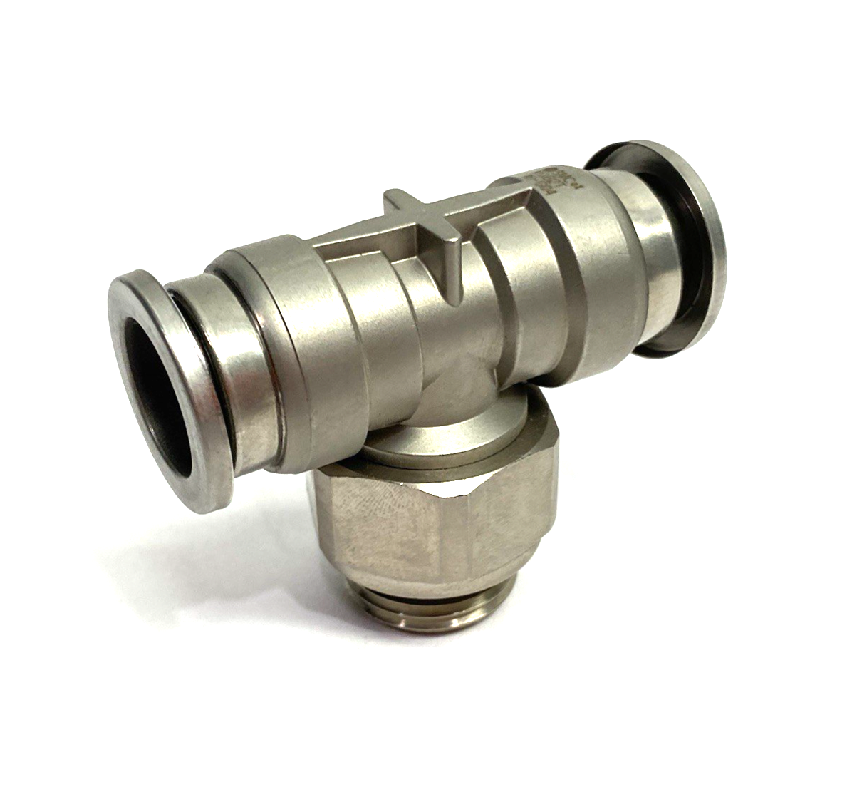KQB2T16-G04 | SMC Metal Branch Tee Swivel Fitting 16mm OD Tube - New – Open box - Maverick Industrial Sales