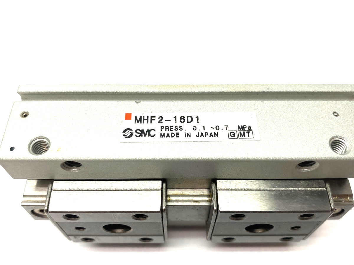 MHF2-16D1 | SMC Low-Profile Pneumatic Gripper, 2-Finger, 16mm Stroke Per Jaw - Used - Maverick Industrial Sales