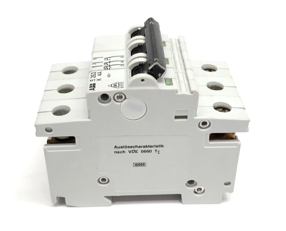 S283-K4,S283-K4A,S 283-K4,S 283 K 4A,S283K4A,S283K4 | ABB S283-K4 Miniature Circuit Breaker 3P 4A 415VAC - Used - Maverick Industrial Sales