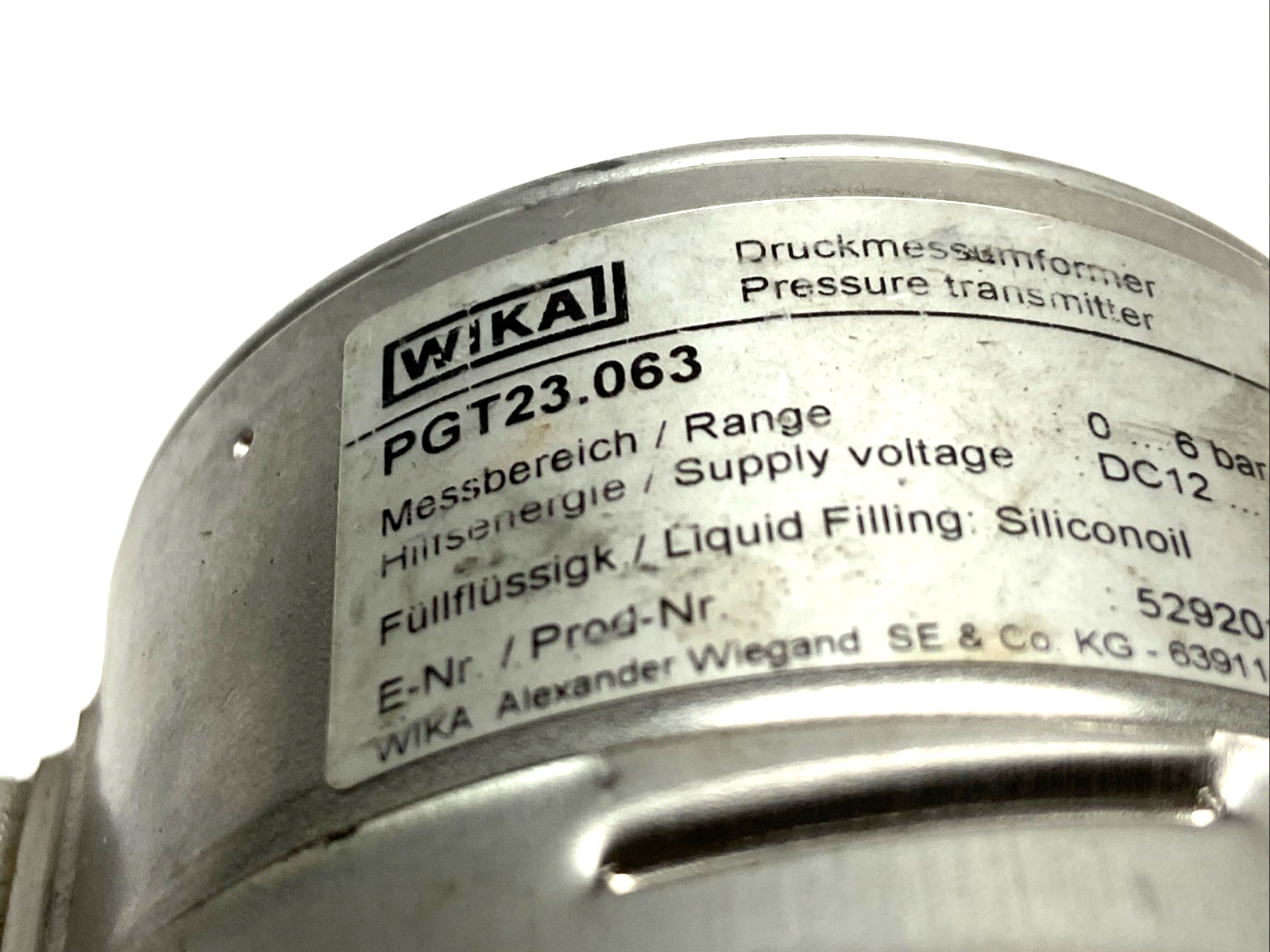 Wika PGT23.063 Bourdon Tube Pressure Gauge w/ Output Signal - Maverick Industrial Sales
