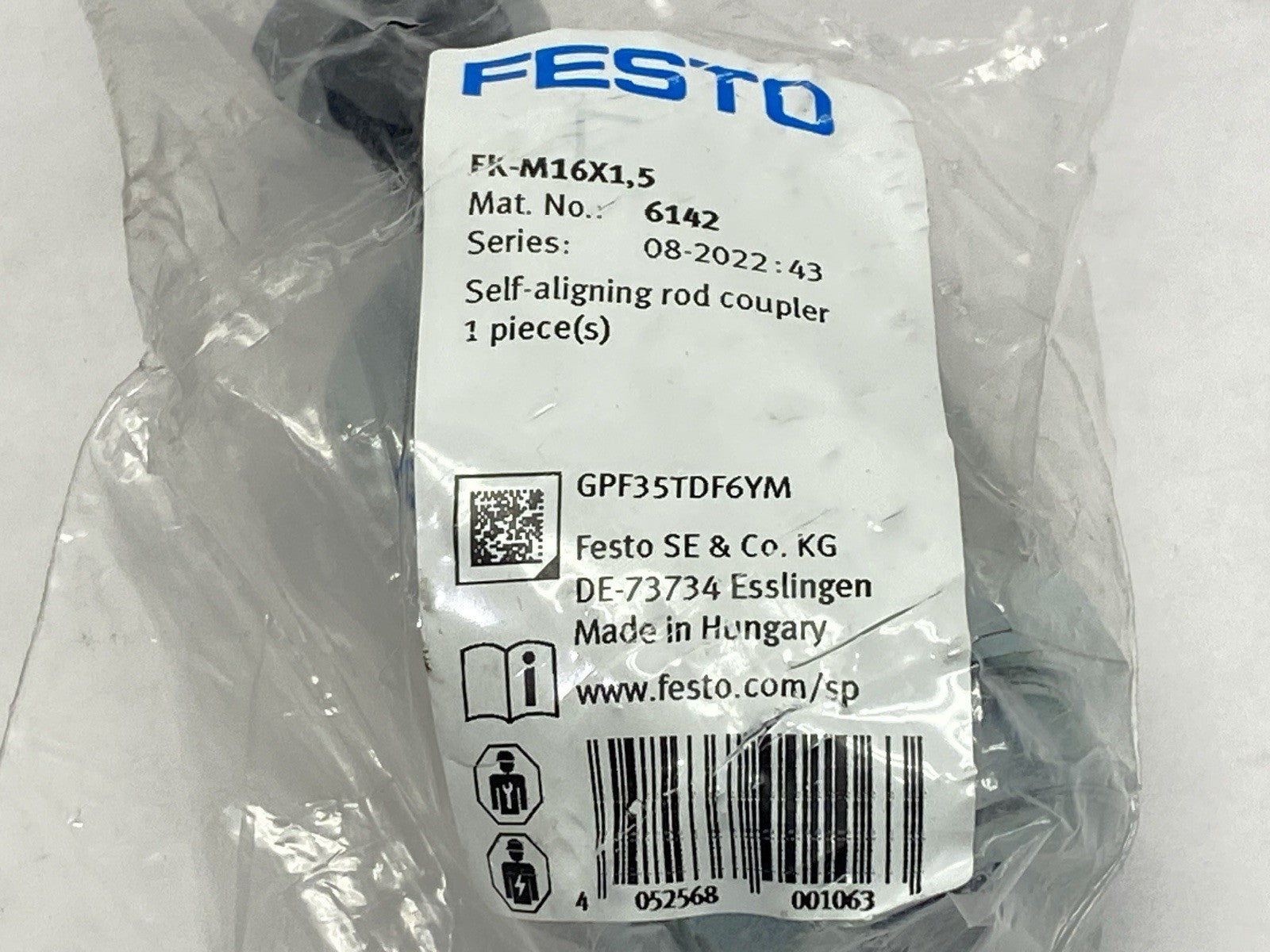 Festo FK-M16X1,5 Self-Aligning Rod Coupler 6142 - Maverick Industrial Sales
