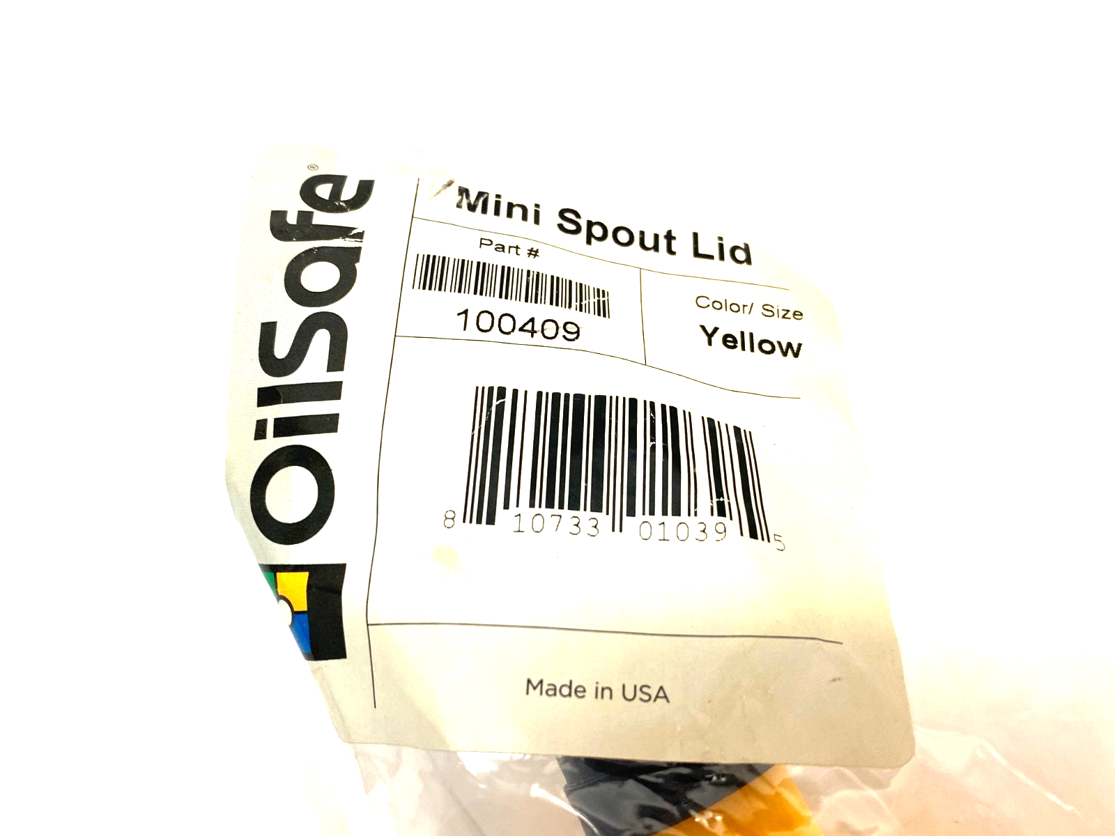 100409 | Oilsafe Mini Spout Lid, Yellow - New - Maverick Industrial Sales
