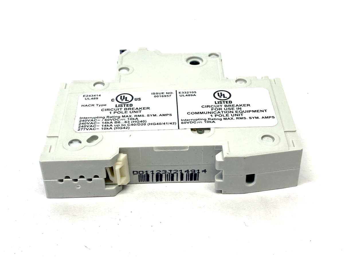 Siemens 5SJ4101-8HG40 Miniature Circuit Breaker 240V 14kA 1P 1A - Maverick Industrial Sales