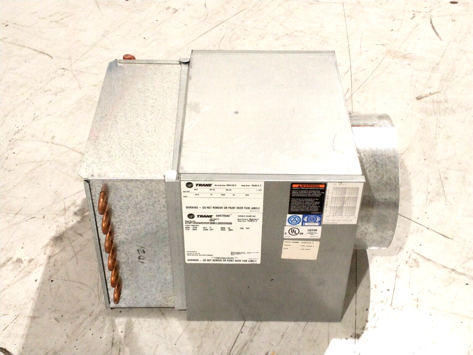 Trane VCWF12000A0DD00F00001L0000000000 VARITRANE Variable Volume Unit 12" w/Heat - Maverick Industrial Sales