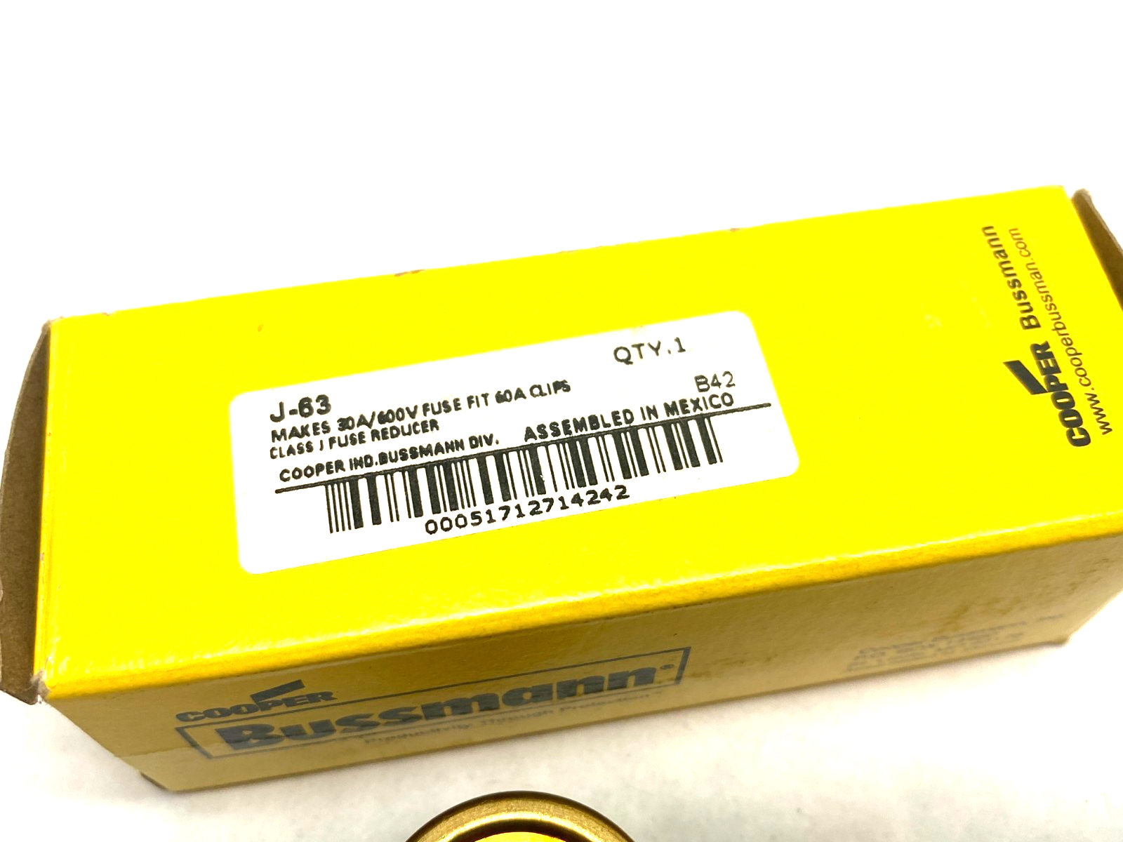 Cooper Bussmann J-63 Fuse Reducer Class J, Makes 30A/600V Fuse Fit 60A Clips - Maverick Industrial Sales