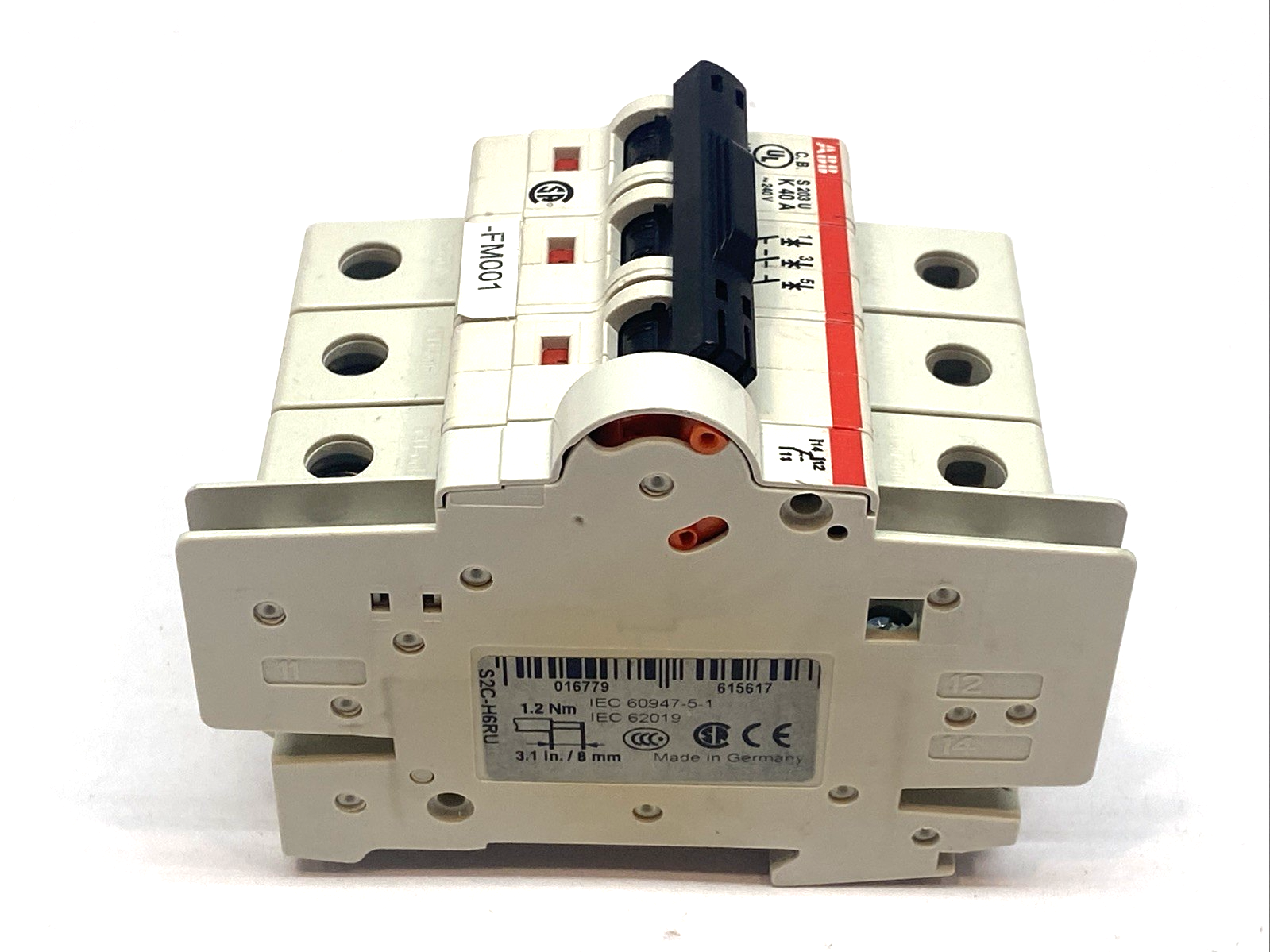 ABB S203U-K40A Circuit Breaker 3-Pole 240V 50/60HZ - Maverick Industrial Sales