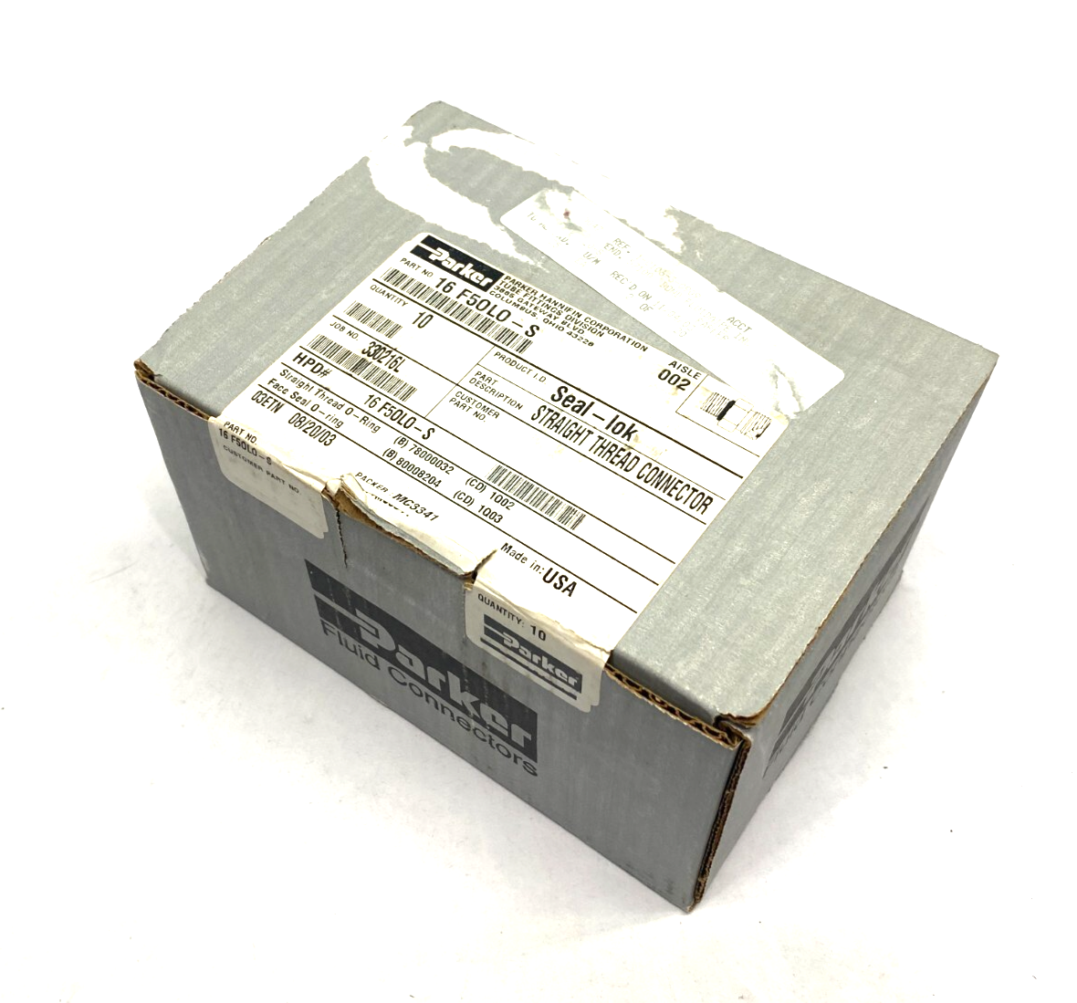 Parker 16 F5OLO-S Seal Lok ORFS Straight Threaded Connector Male BOX OF 10 - Maverick Industrial Sales