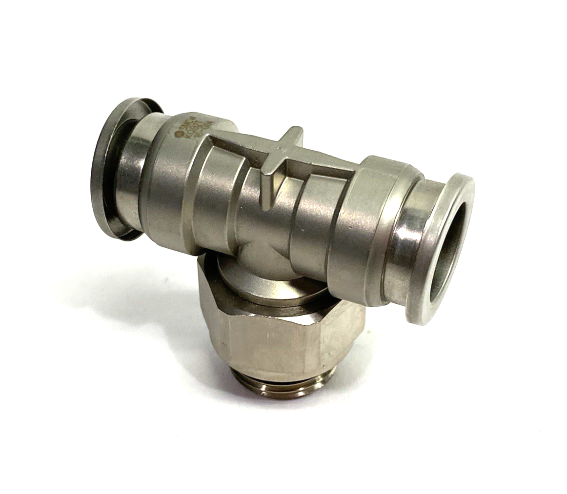 KQB2T16-G04 | SMC Metal Branch Tee Swivel Fitting 16mm OD Tube - New – Open box - Maverick Industrial Sales