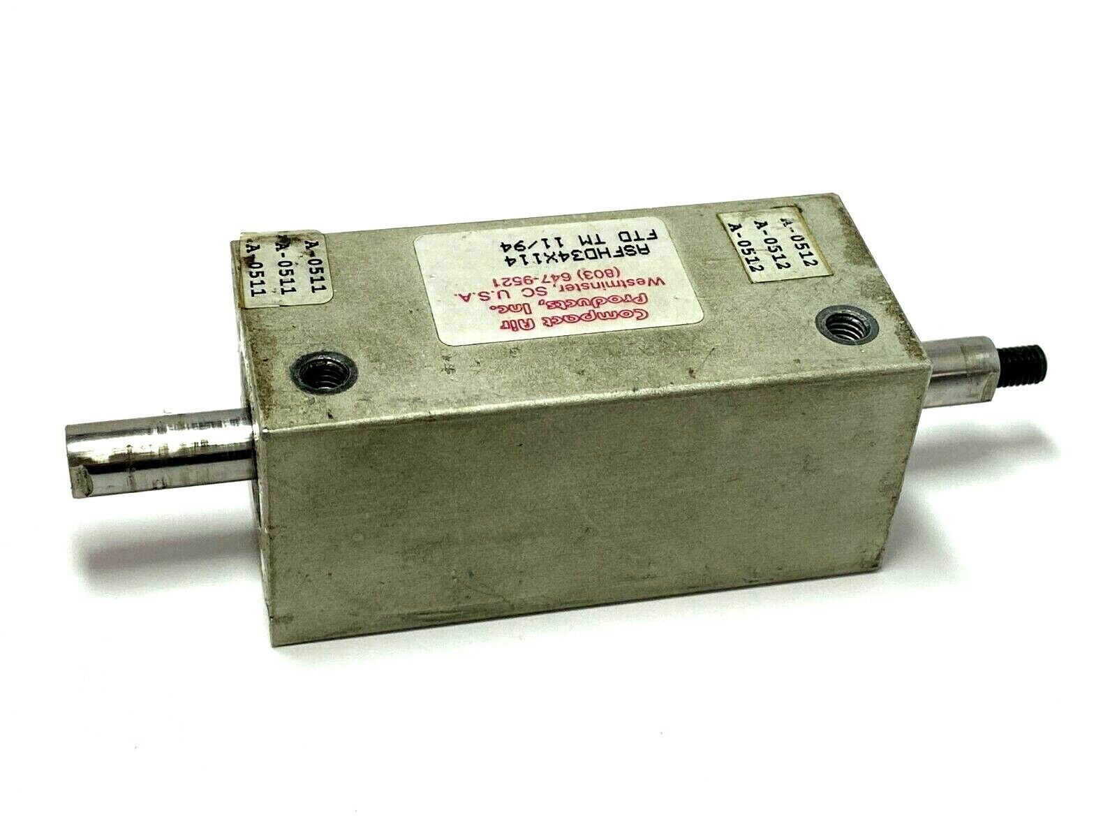 Compact ASFHD34X114 FTD TM Cylinder 3/4" Bore 1-1/4" Stroke w/ Through Mounts - Maverick Industrial Sales
