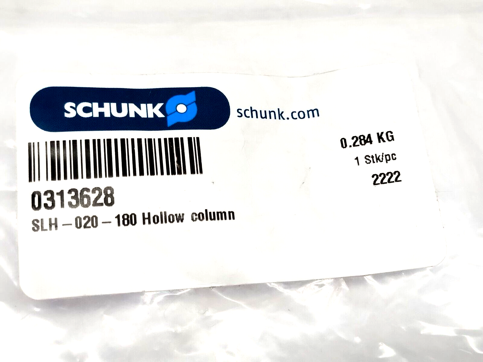 Schunk SLH 20-0180 Hollow Pillar/Column Assembly SLH-020-180 313628 LOT OF 2 - Maverick Industrial Sales