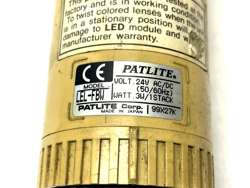 Patlite LEL-FBW Stack Light 3W 24V 50/60Hz - Maverick Industrial Sales