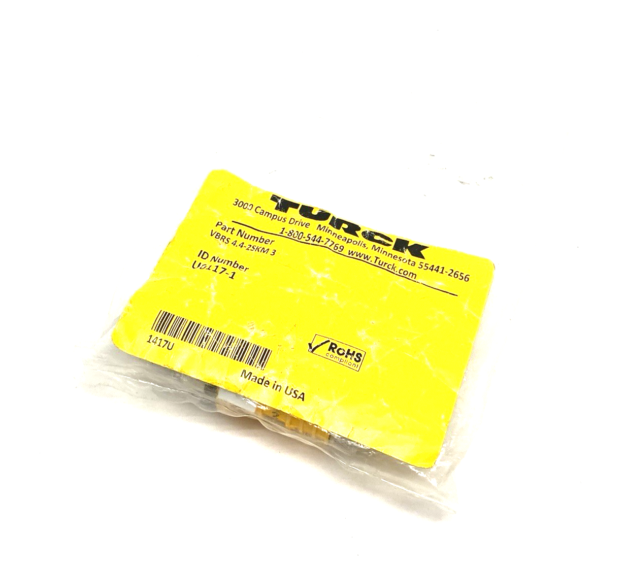 Turck VBRS 4.4-2SKM 3 Cable Splitter, 2-port, M8 3-Wire to M12 U0117-1 - Maverick Industrial Sales