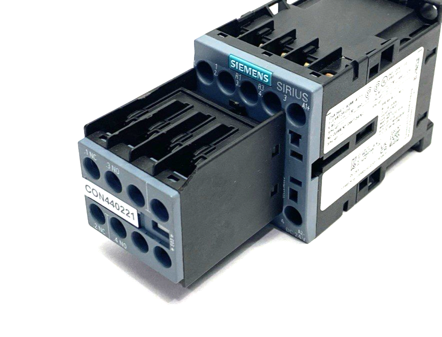 Siemens 3RT2516-1BB40 Power Contactor, 3AC, 9A, 4kW 400V, 4P 24VDC - Maverick Industrial Sales