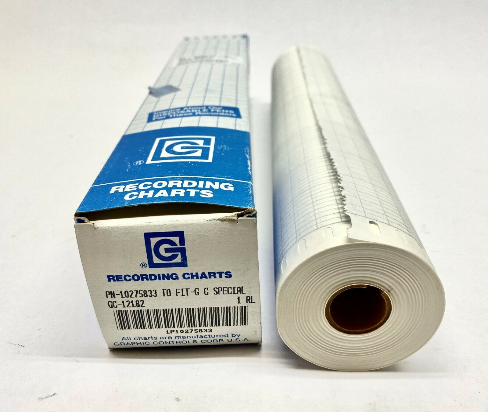 Graphic Controls 12182 Strip Chart Paper 12" x 120' Roll 10275833 - Maverick Industrial Sales