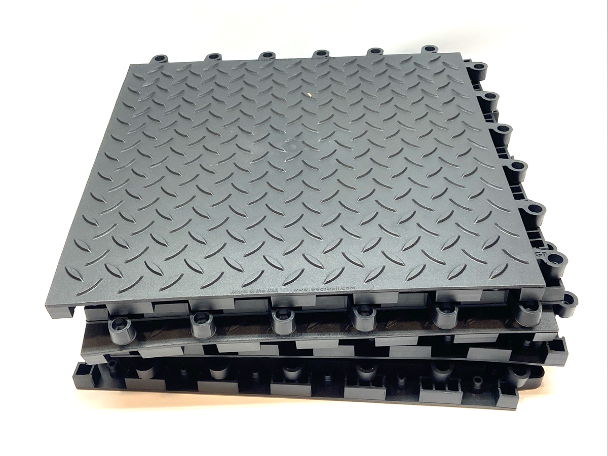 Wearwell 599.78x18x18BK-CS10 ErgoDeck Max Diamond Plate 7/8x18x18 LOT OF 6 - Maverick Industrial Sales