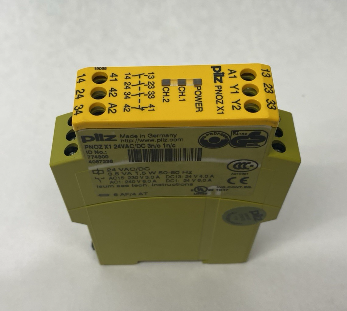 Pilz PNOZ X1 24VAC/DC 3n/o 1n/c Standalone Safety Relay 1-Channel Input 774300 - Maverick Industrial Sales