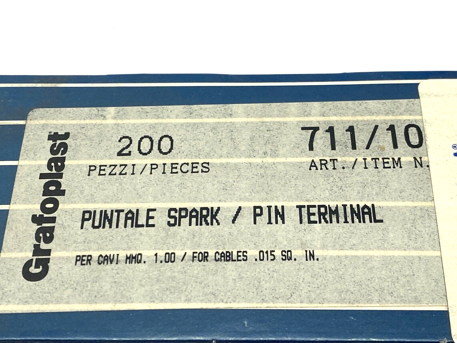 Grafoplast 711/10 14mm Spark Crimp-On Pins for Cable Marker 1mm BOX OF 200 - Maverick Industrial Sales