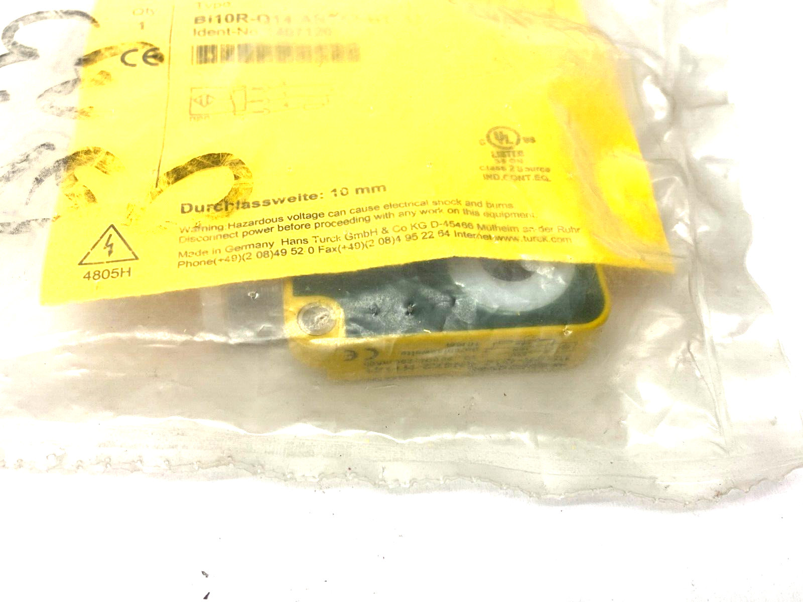 Turck Bi10R-Q14-AN6X2-H1141 Inductive Ring Sensor 10mm Detect 10-30VDC 1407120 - Maverick Industrial Sales