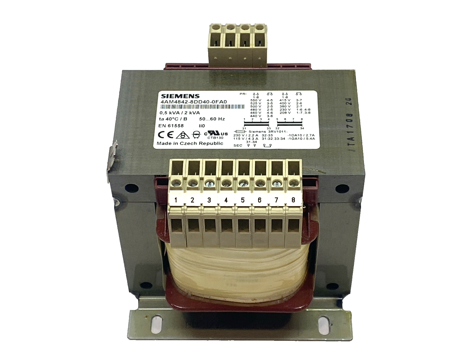Siemens 4AM4842-8DD40-0FA0 Transformer Multi-Tap 208-550VAC - Maverick Industrial Sales