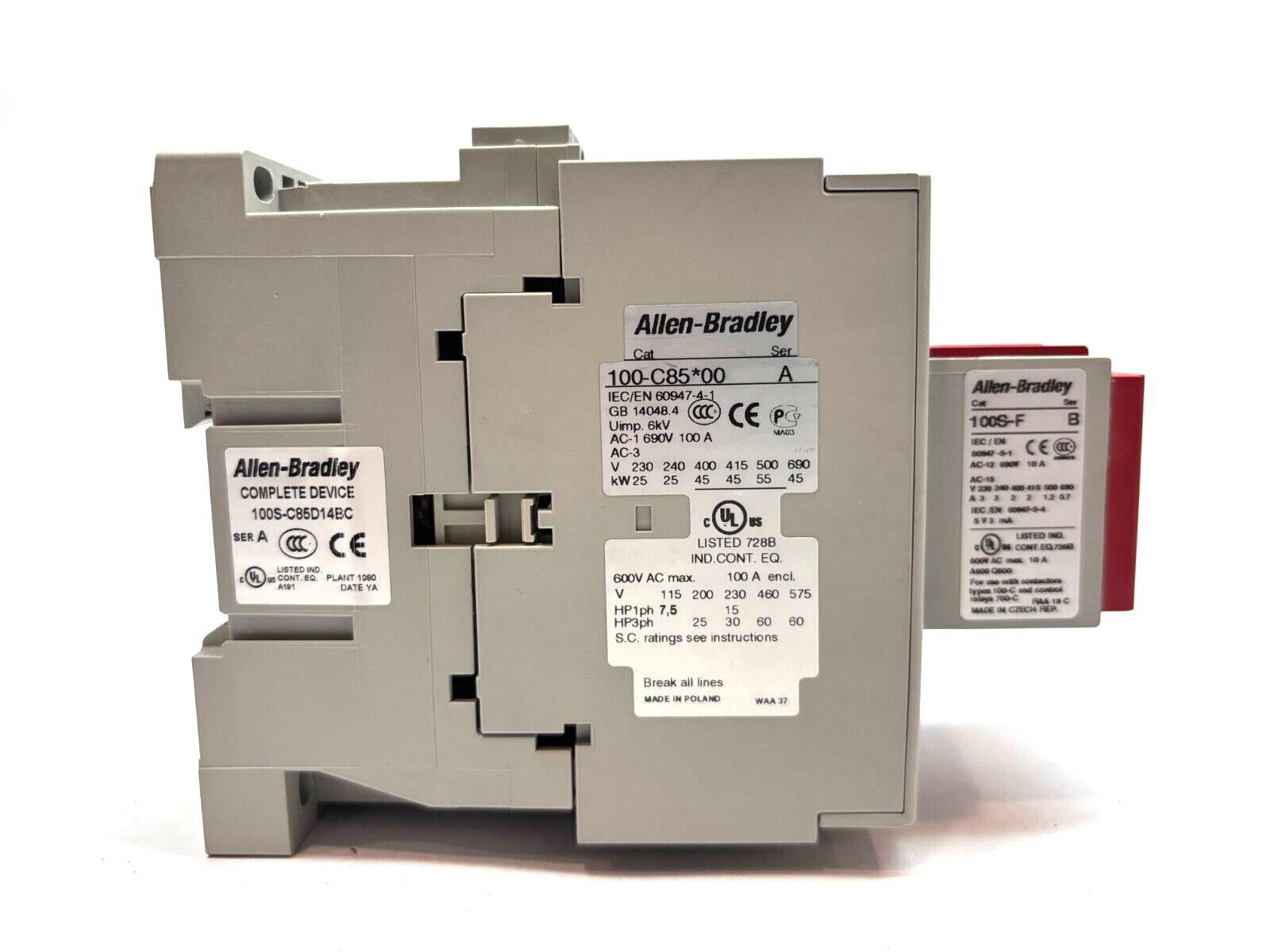 100S-C85D14BC | Allen Bradley Safety Contactor 110/120V Coil - Used - Maverick Industrial Sales
