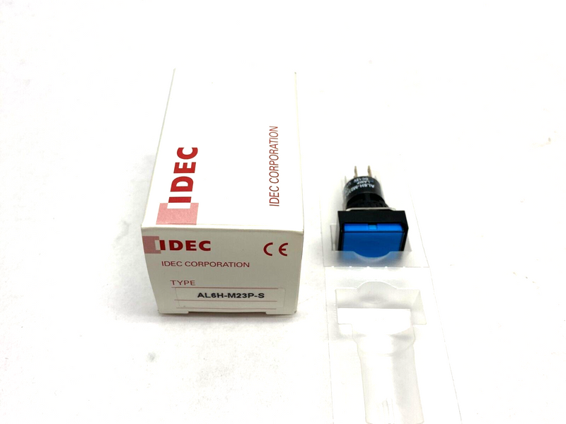 IDEC AL6H-M23P-S Rectangular Illuminated Pushbutton Blue 16mm A6 Series - Maverick Industrial Sales