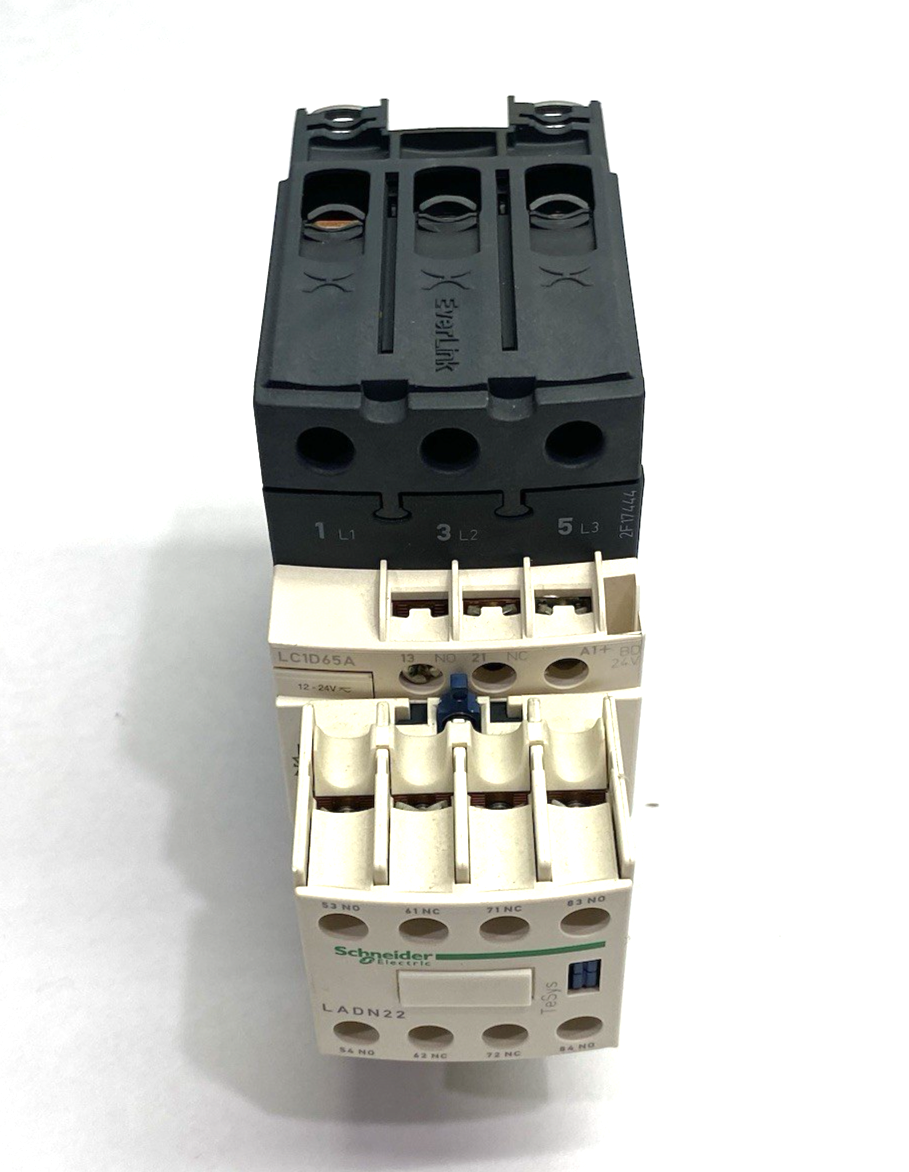 LC1D65A | Schneider Electric TeSys Contactor 65A 3-Pole w/ LADN22 Aux. Contact - Used - Maverick Industrial Sales