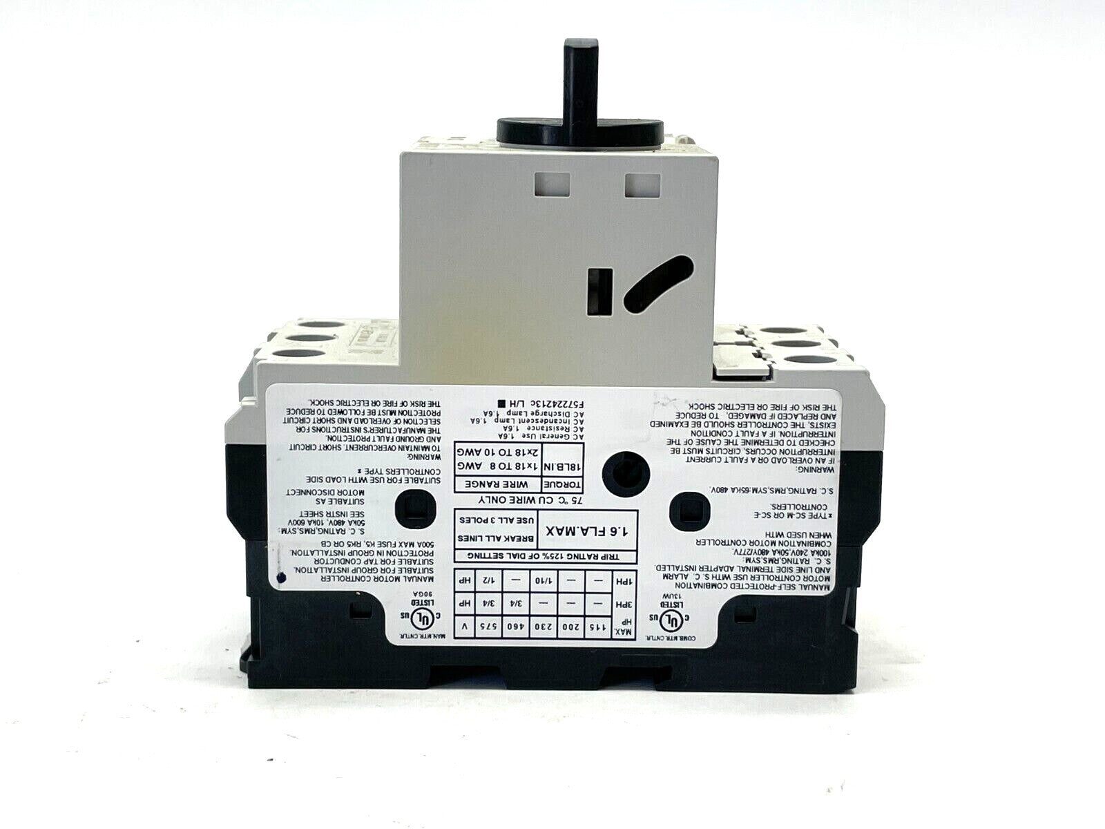 BM3RHB-1P6 | Fuji Electric Manual Motor Starter - Used - Maverick Industrial Sales