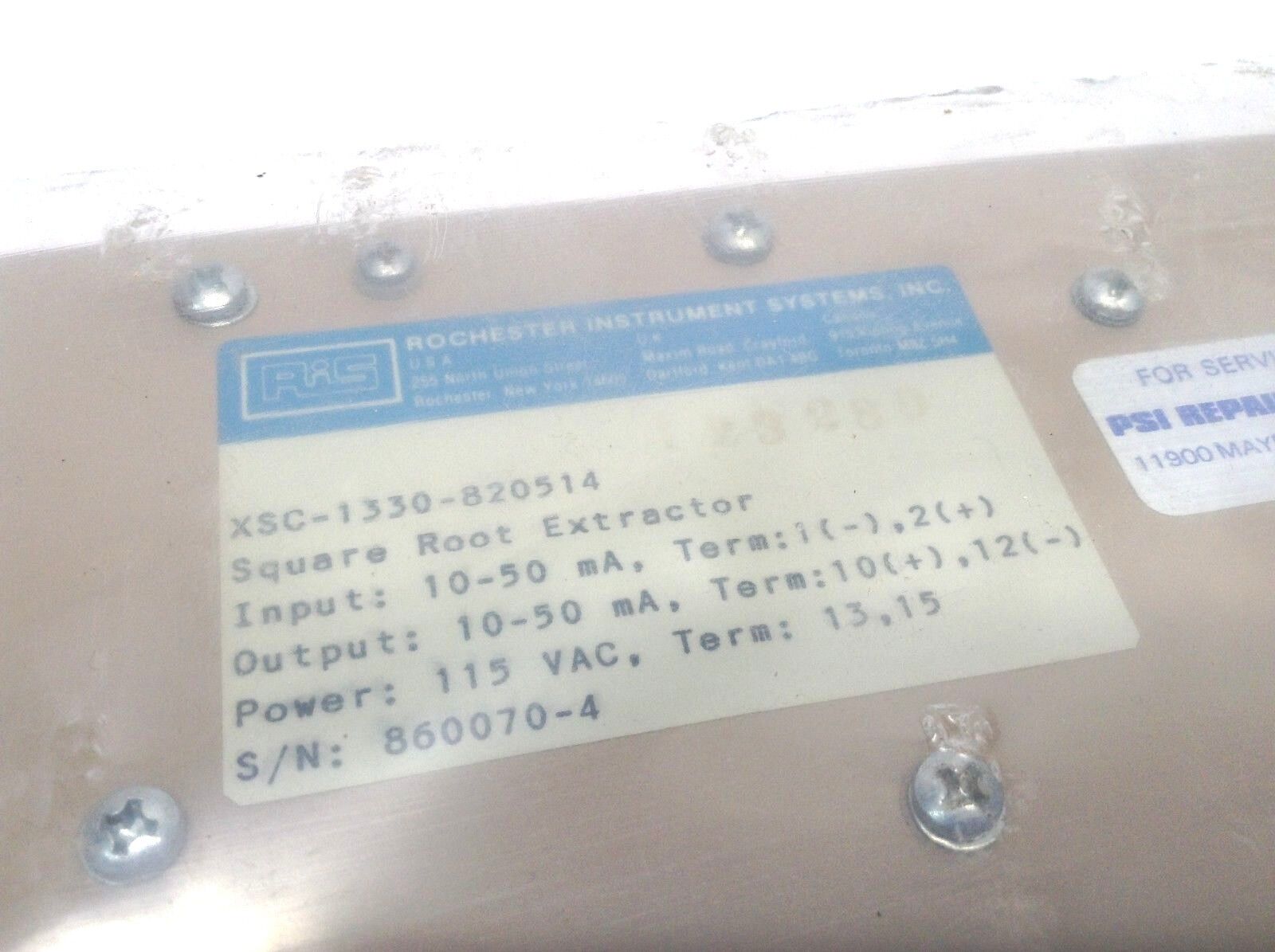 Rochester Instrument Systems RiS XSC-1330-820514 Square Root Extractor 115 VAC - Maverick Industrial Sales