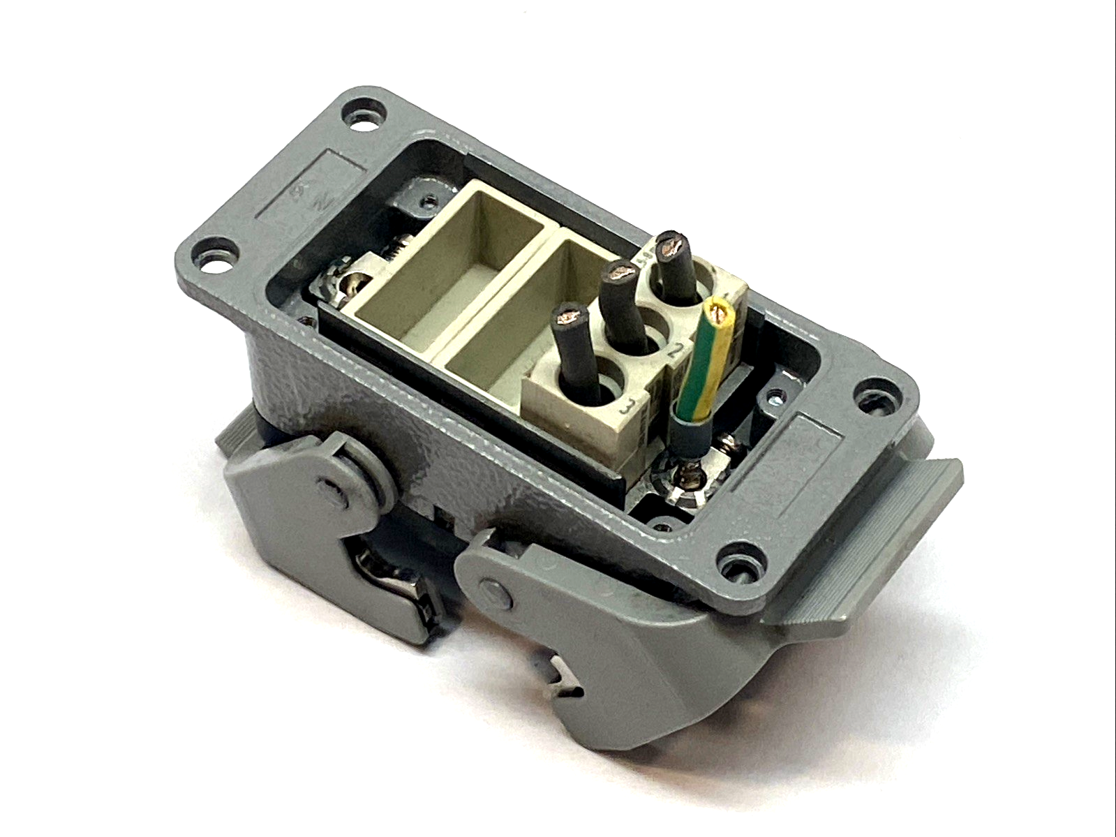 09300100301 | Harting HAN B Bulkhead Housing w/ 09 14 003 2601 A Insert IP65 OEM - Used - Maverick Industrial Sales