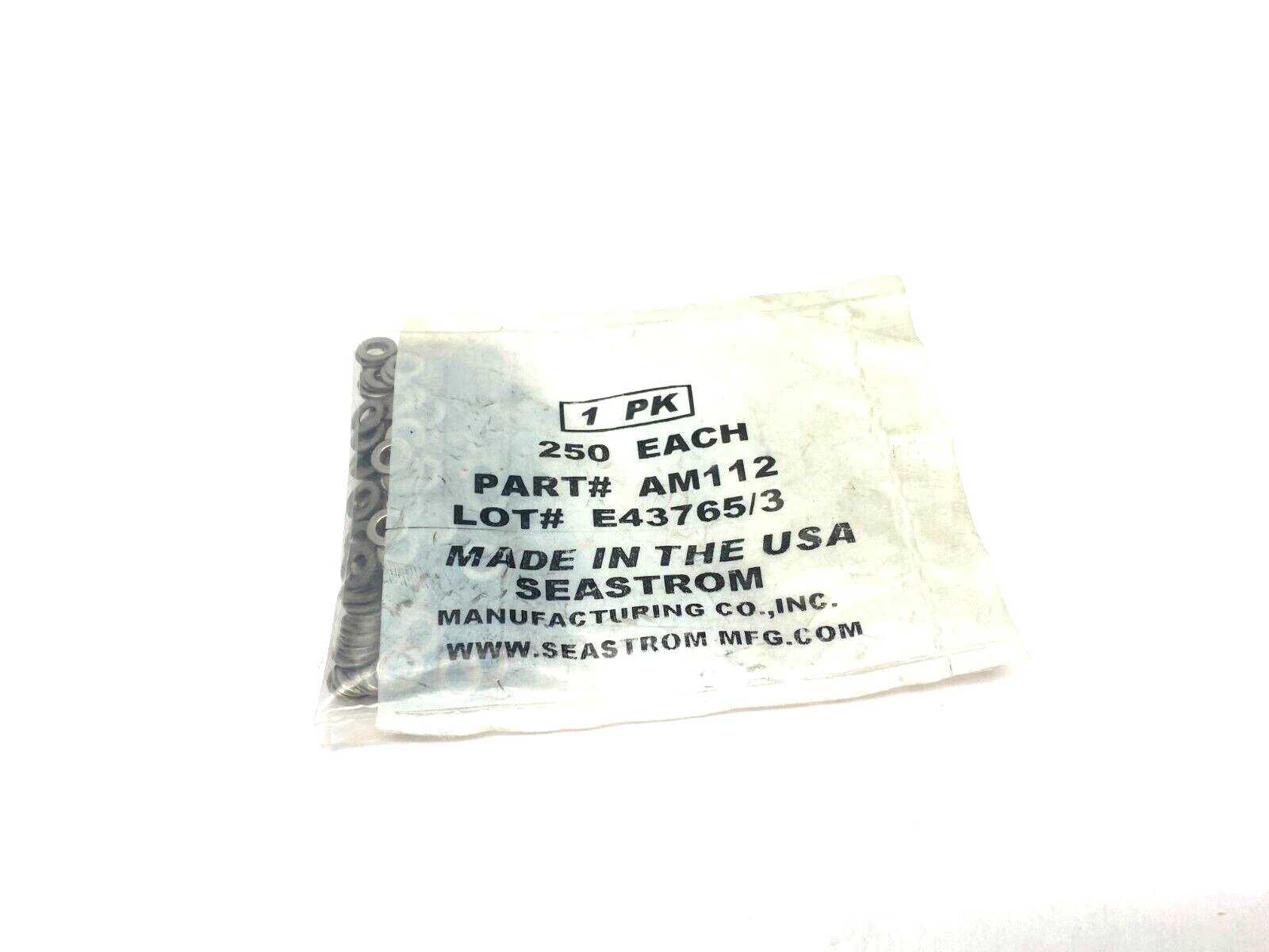 Seastrom AM112 Flat Stainless Steel Washer PKG OF 250 - Maverick Industrial Sales