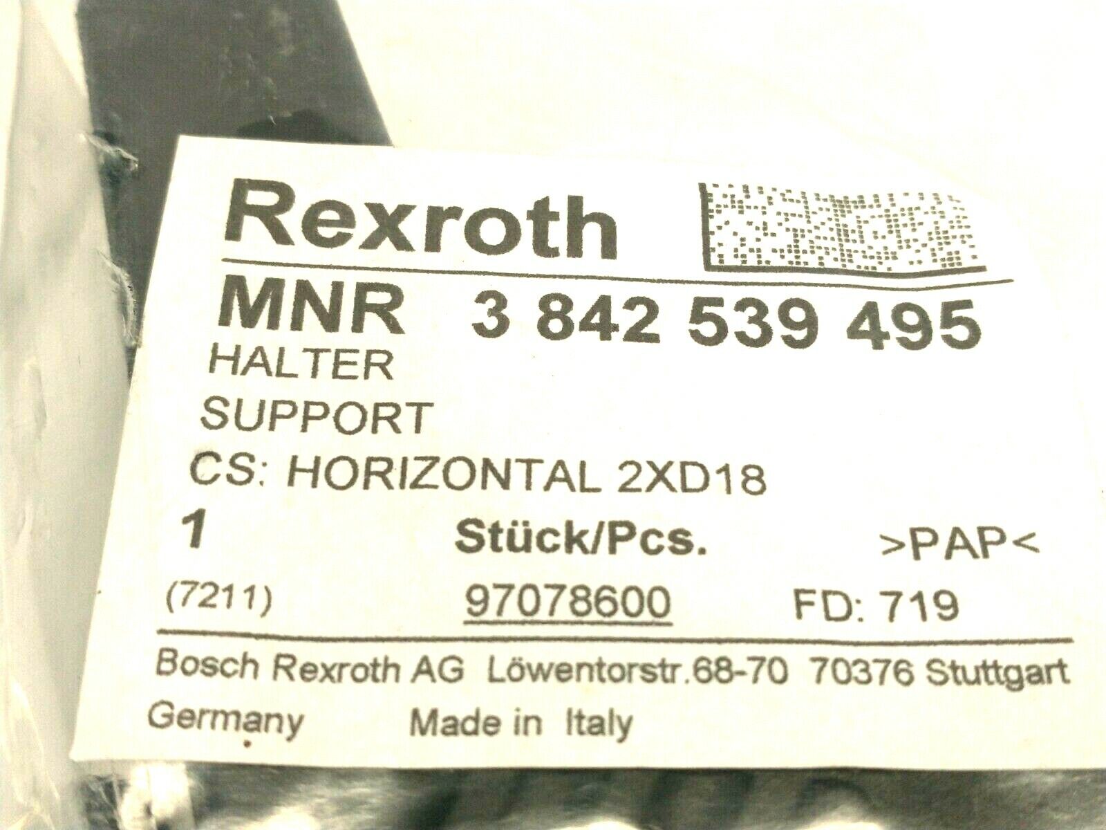 Bosch Rexroth 3842539495 Spacer Holder L Horizontal Support 2XD18 - Maverick Industrial Sales