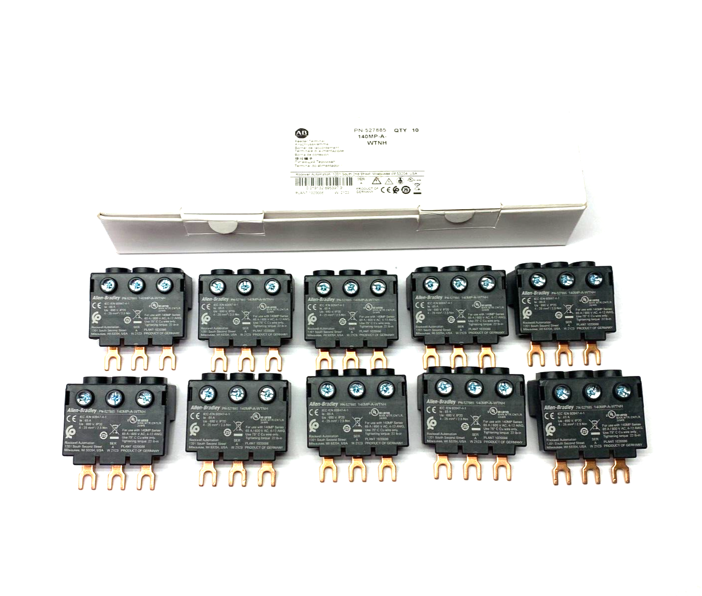 Allen Bradley 140MP-A-WTNH Ser. A Busbar Feeder Terminal BOX OF 10 - Maverick Industrial Sales