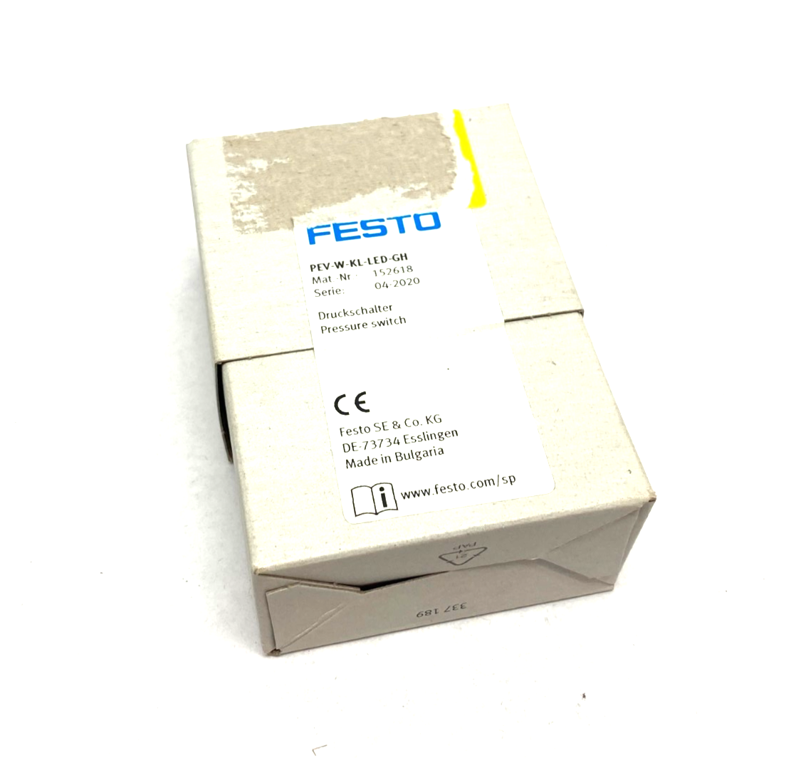 Festo PEV-W-KL-LED-GH Pressure Switch 10-30V 2-8bar 152618 - Maverick Industrial Sales